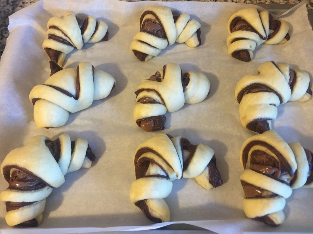 Brioches bicolore con crema al cioccolato